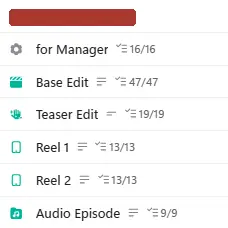 One episode split into six pieces, all checklist items ticked